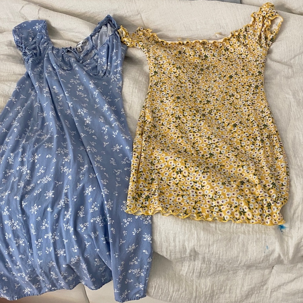 Floral Blue and Yellow Dresses
